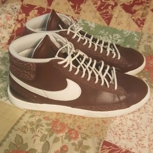 Brown Leather Nike Blazer High